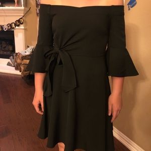 Black strapless dress